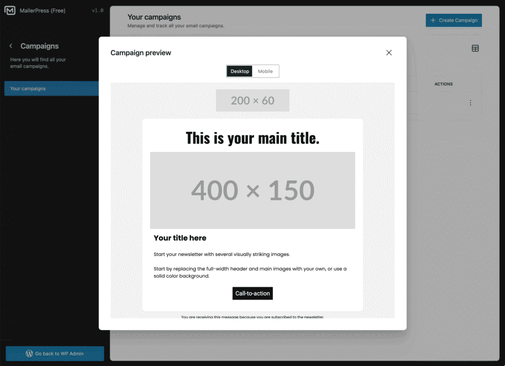 Campaign Preview - MailerPress