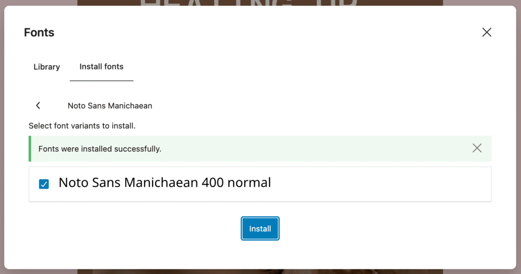Google Fonts successfully installed - MailerPress