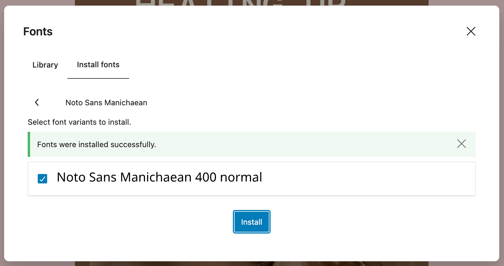 Google Fonts successfully installed - MailerPress