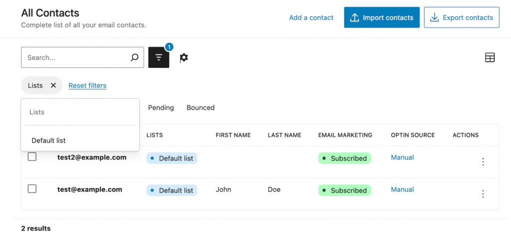 advanced filters mailerpress