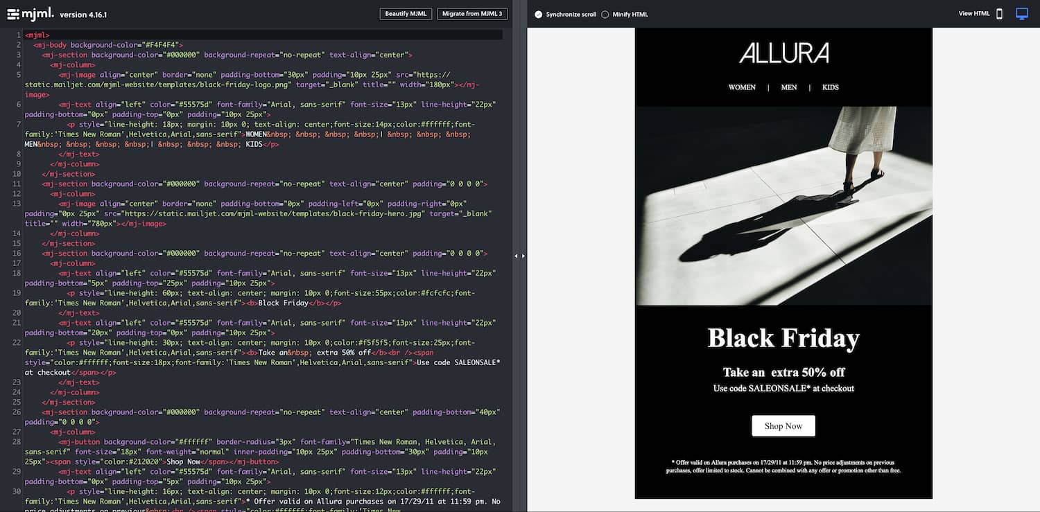 import mjml templates mailerpress