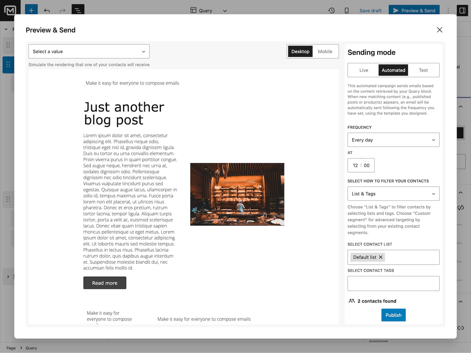 mailerpress automatic campaigns