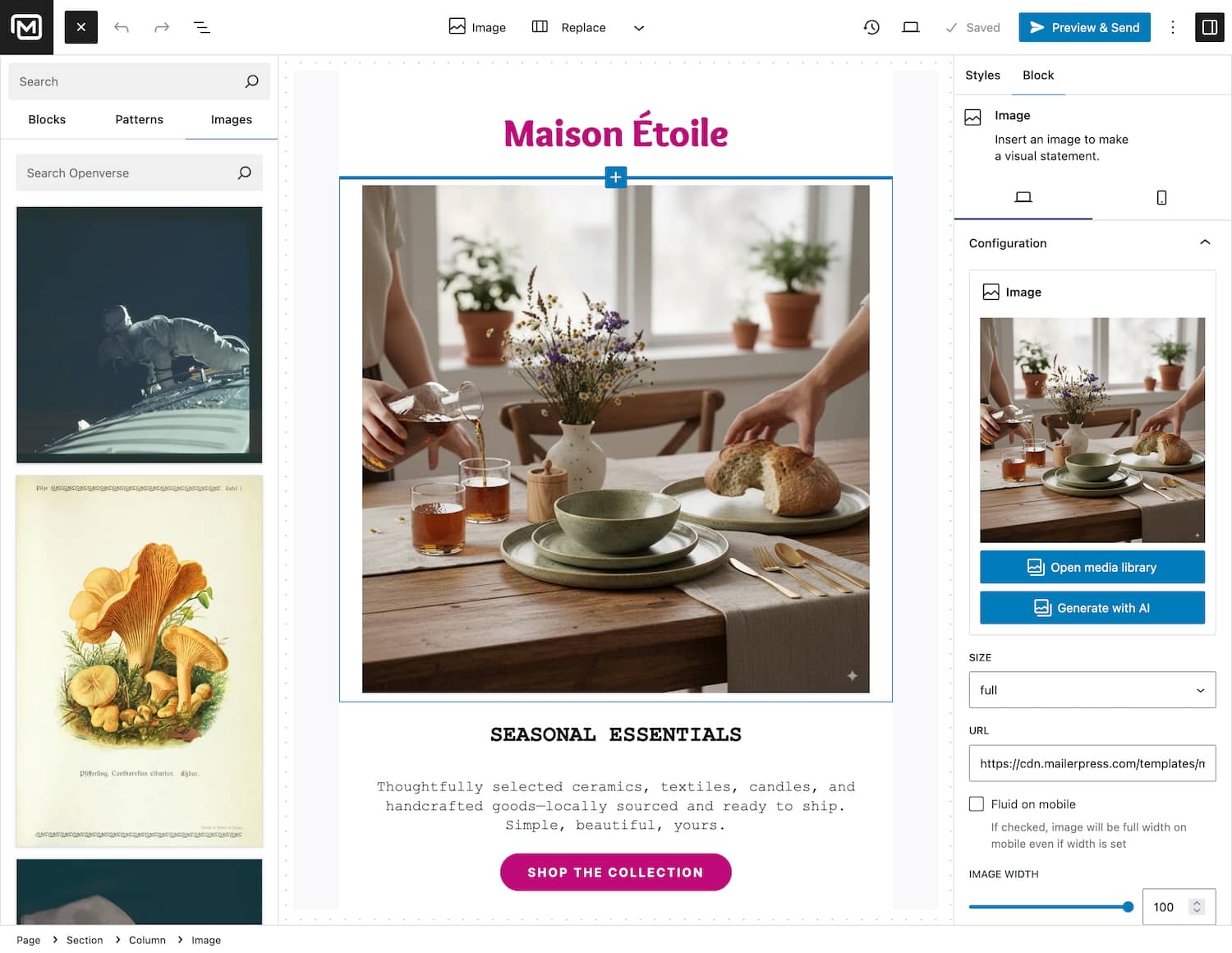 Insert images from Openverse in your email - MailerPress