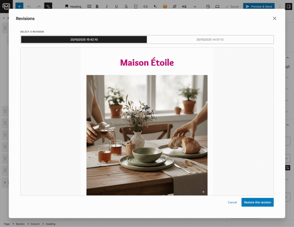 mailerpress revisions