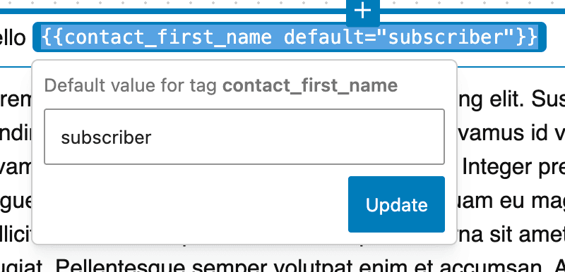 Set a default value for your merge tag - MailerPress