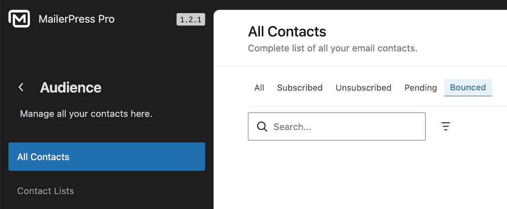 Bounce filter - Audience