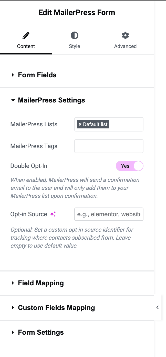 mailerpress elementor integration 1