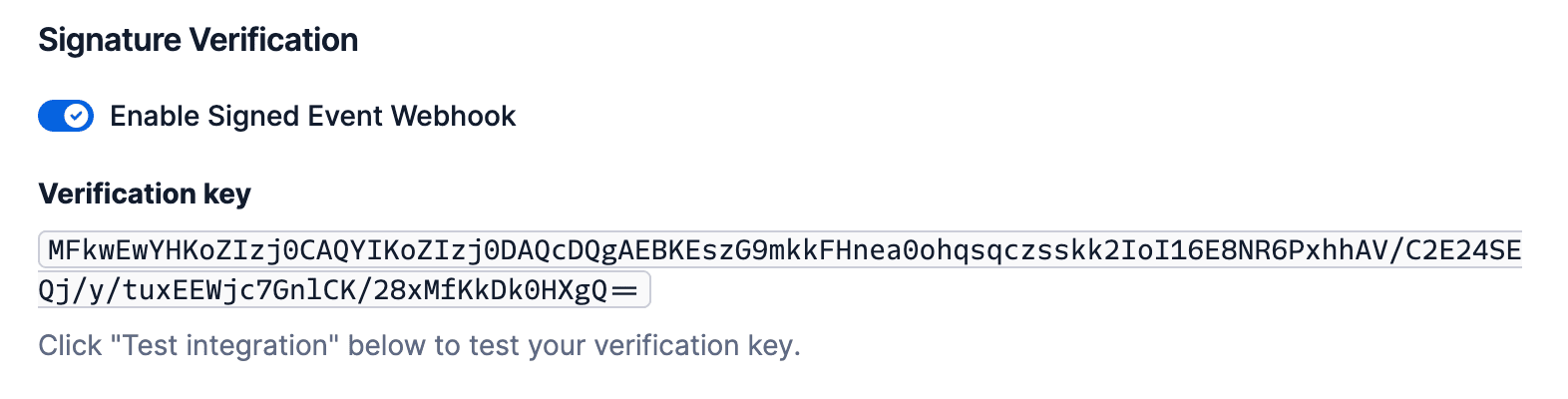 Verification key example