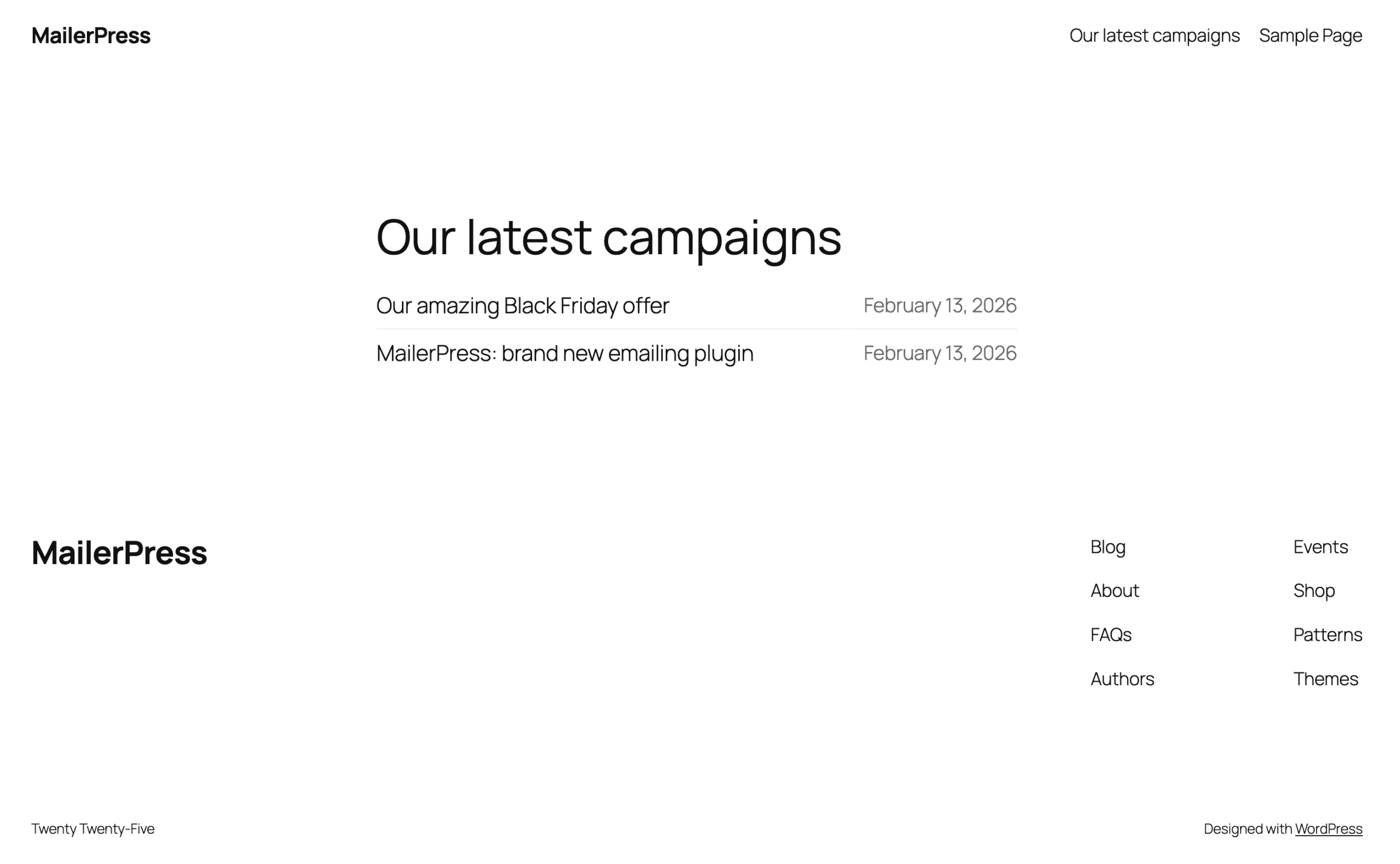 Your latest newsletters sent with MailerPress