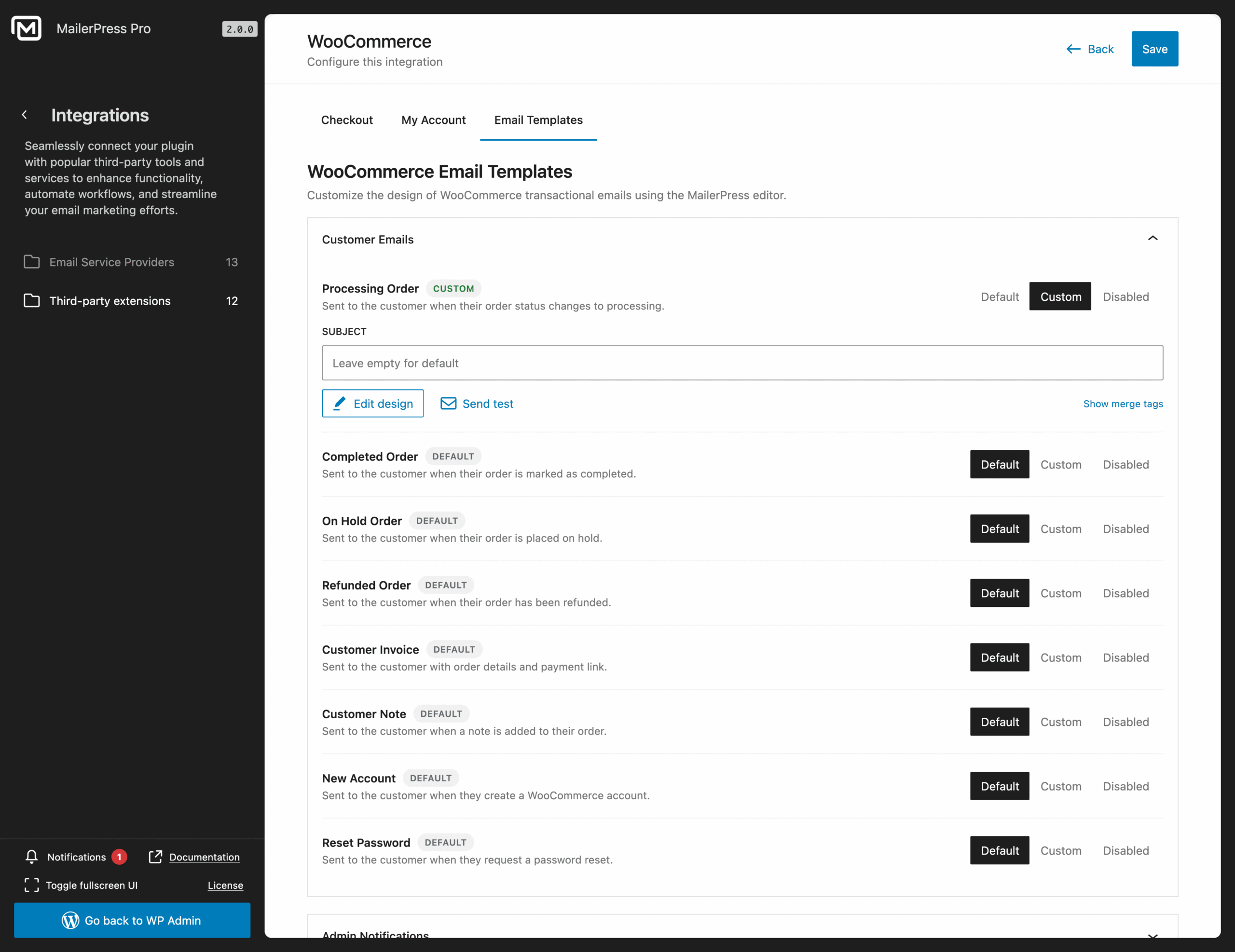 Personnaliser les e-mails WooCommerce – MailerPress Pro