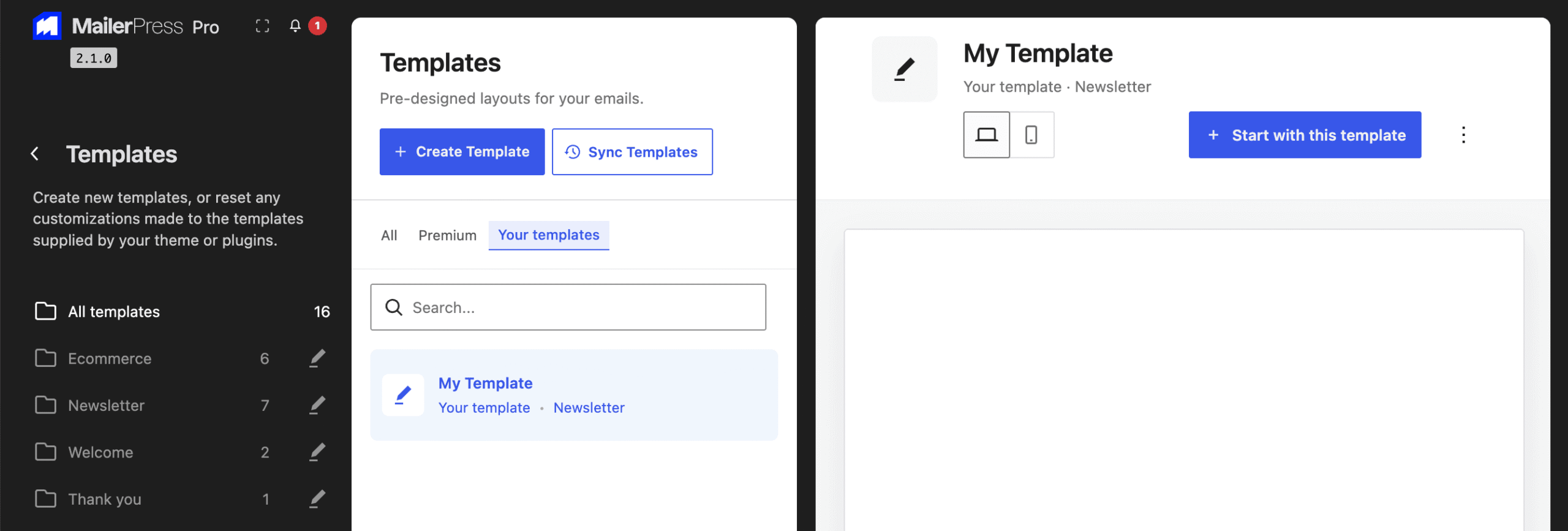 Custom template Mailerpress